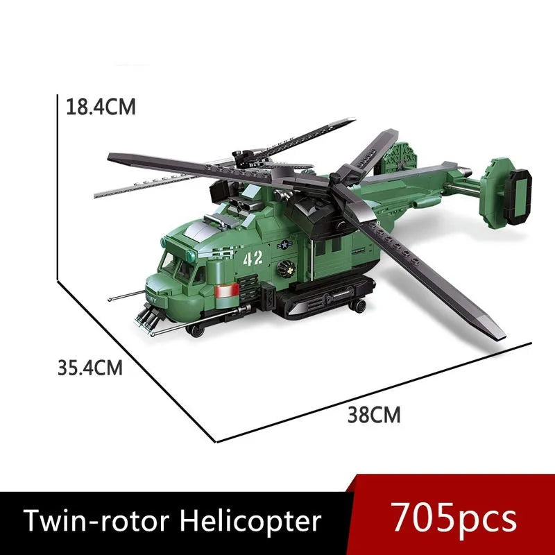 jiestar technical moc twin rotor helicopter bricks toy 58008 usablocks 779 jiestar technical moc twin rotor helicopter bricks toy 58008 usablocks 779