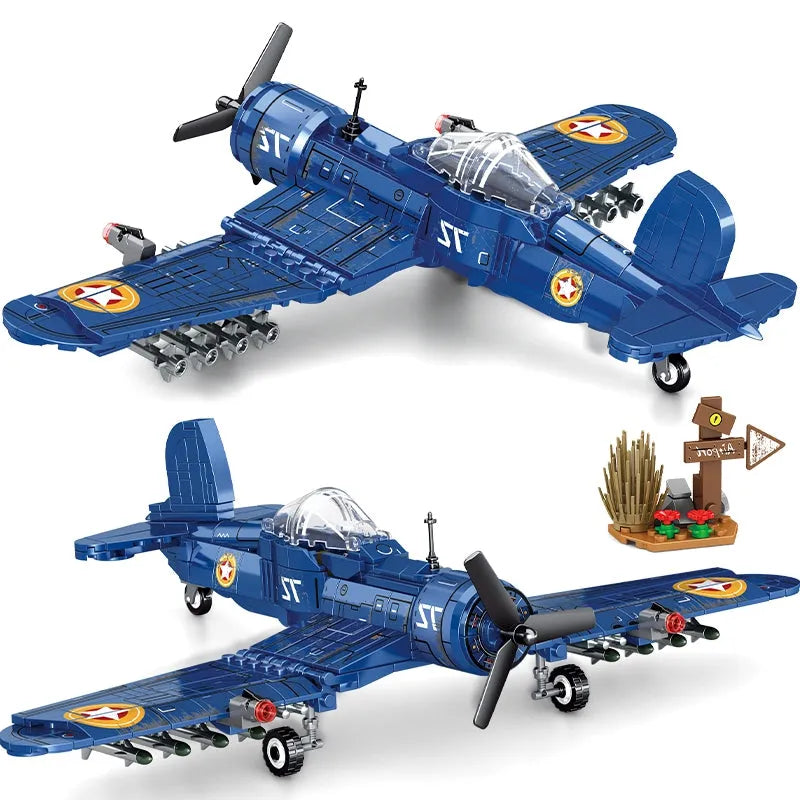 sembo military ww2 bomber army aircraft f4u plane bricks toy usablocks 281 sembo military ww2 bomber army aircraft f4u plane bricks toy usablocks 281