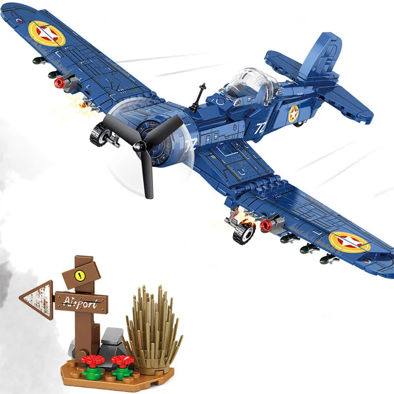 sembo military ww2 bomber army aircraft f4u plane bricks toy usablocks 514 sembo military ww2 bomber army aircraft f4u plane bricks toy usablocks 514