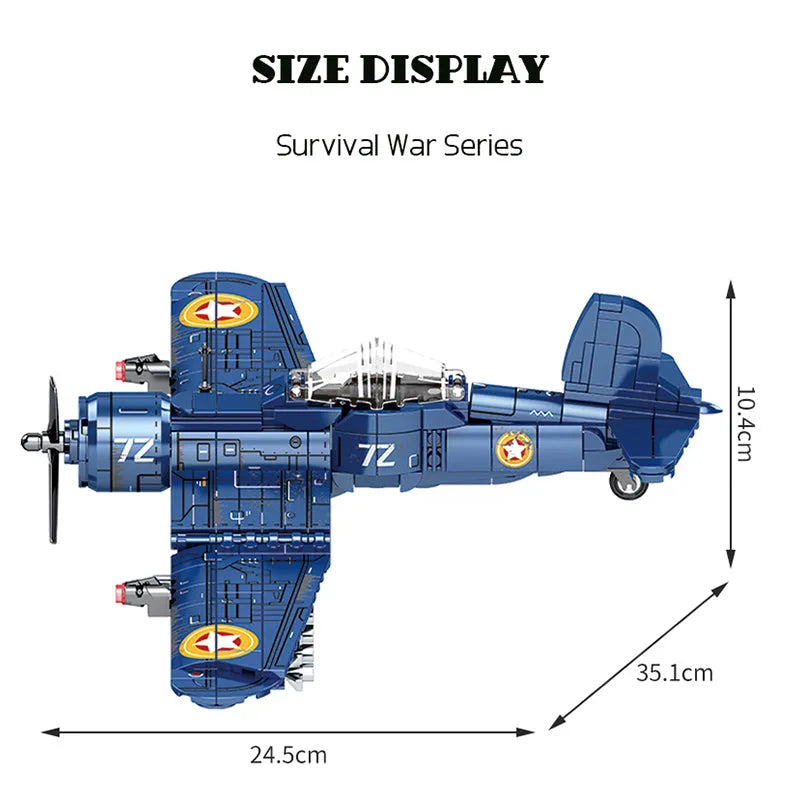 sembo military ww2 bomber army aircraft f4u plane bricks toy usablocks 677 sembo military ww2 bomber army aircraft f4u plane bricks toy usablocks 677