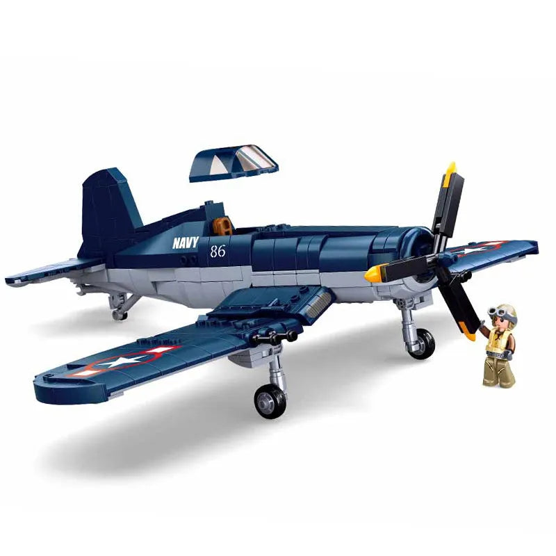 sluban military aircraft ww2 us f4u bomber plane bricks toy usablocks 505 sluban military aircraft ww2 us f4u bomber plane bricks toy usablocks 505