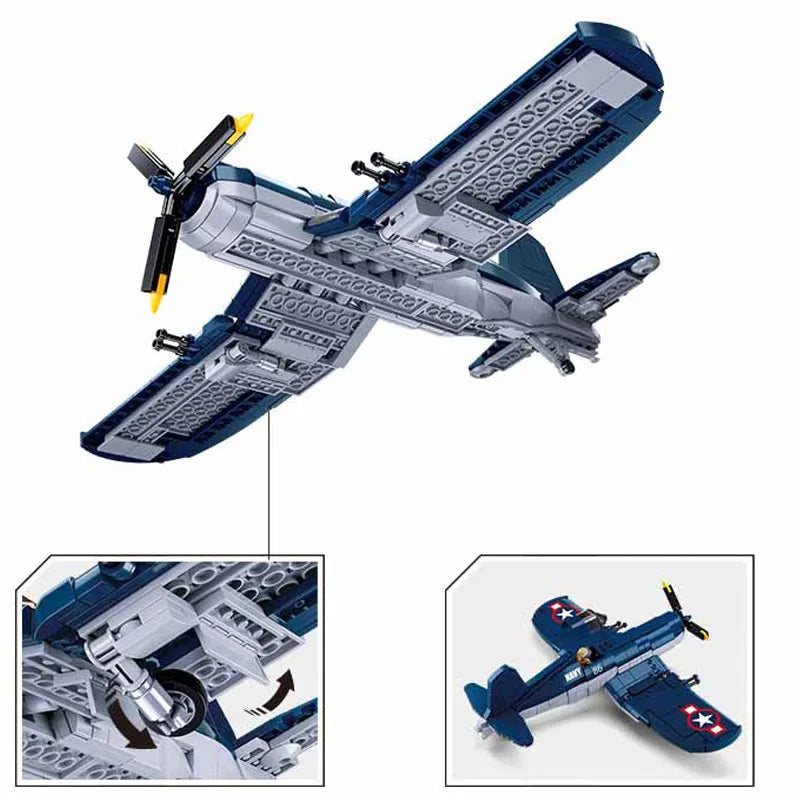 sluban military aircraft ww2 us f4u bomber plane bricks toy usablocks 577 sluban military aircraft ww2 us f4u bomber plane bricks toy usablocks 577
