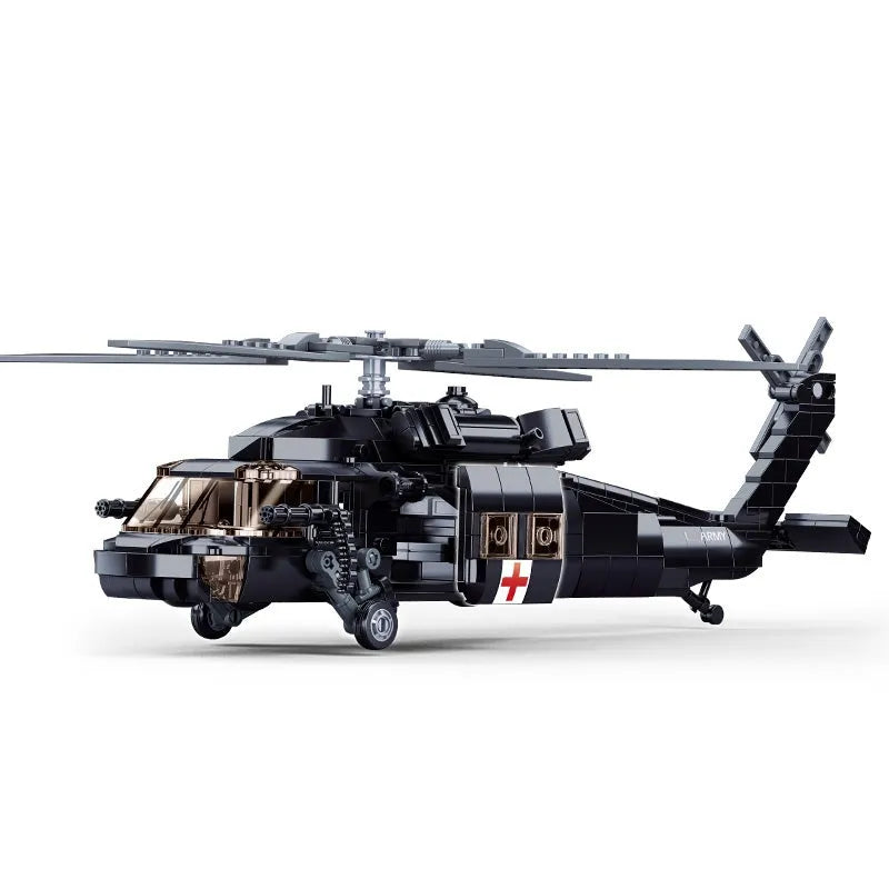 sluban military ww2 uh 60 attack helicopter bricks toy usablocks 714 sluban military ww2 uh 60 attack helicopter bricks toy usablocks 714