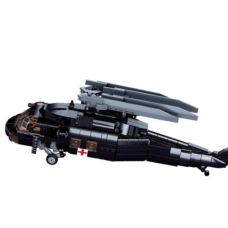 sluban military ww2 uh 60 attack helicopter bricks toy usablocks 880 sluban military ww2 uh 60 attack helicopter bricks toy usablocks 880