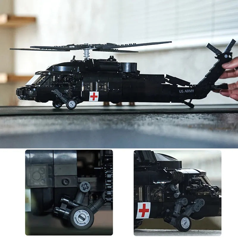 sluban military ww2 uh 60 attack helicopter bricks toy usablocks 947 sluban military ww2 uh 60 attack helicopter bricks toy usablocks 947