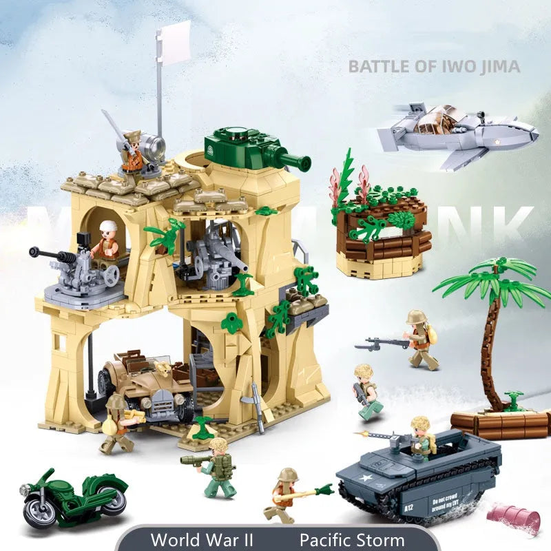 sluban moc military ww2 battle of iwo jima army bricks toy usablocks 462 sluban moc military ww2 battle of iwo jima army bricks toy usablocks 462