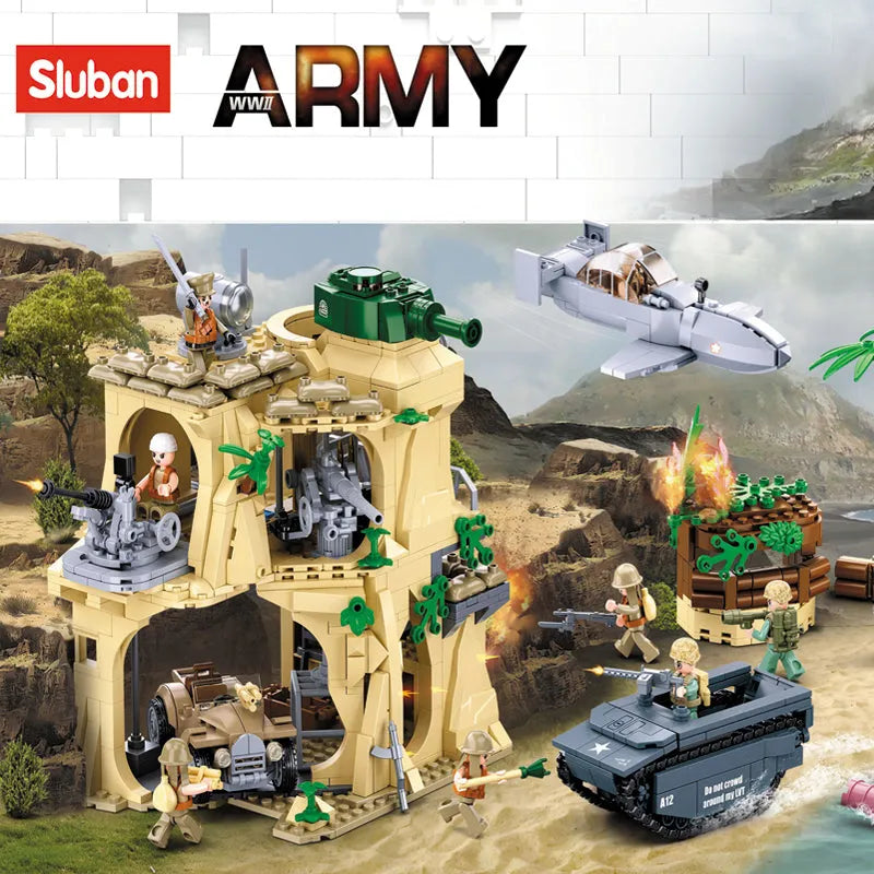sluban moc military ww2 battle of iwo jima army bricks toy usablocks 813 sluban moc military ww2 battle of iwo jima army bricks toy usablocks 813
